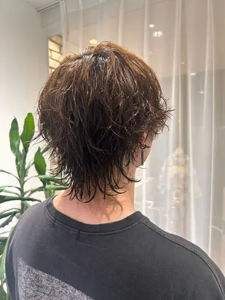 パーマ メンズ 🤎オリーブカラー× パーマ特化💫森口のヘアスタイル