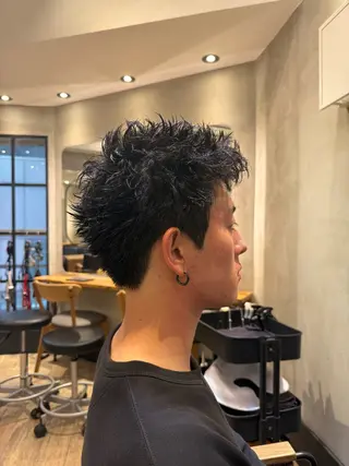 ショート パーマ メンズ メンズショート/ピン パーマ/新宿/フウガのヘアスタイル
