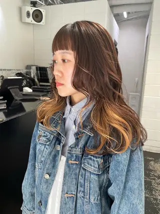 セミロング カラー パーマ ヘアアレンジ メンズ キッズ ネイル マツエク・マツパ アイブロウ 艶ハイトーン/ヘア アレンジAYAKAのヘアスタイル