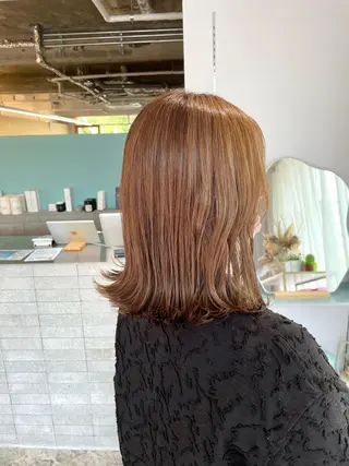 ミディアム カラー 髪質改善×美髪矯正 艶髪カラー　阪口のヘアスタイル