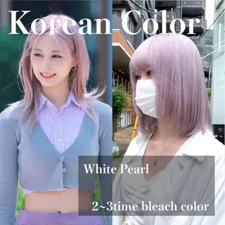 ミディアム カラー 🤍ハイトーンカラー 緒方 柚衣🤍のヘアスタイル