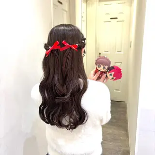 ヘアアレンジ 🇰🇷韓国レイヤー 多幸感メイク🤍のヘアスタイル
