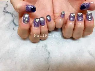 ネイル ネイルリボン 受付スタッフのネイルデザイン