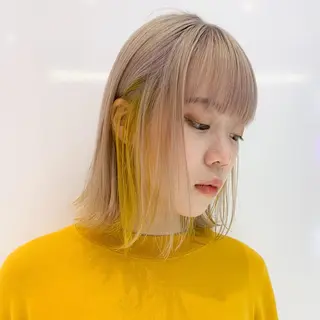 ミディアム カラー レイヤー/ブリーチ HIKARU ♡のヘアスタイル