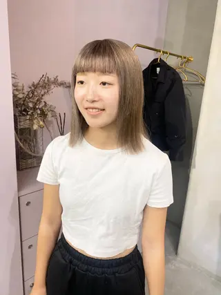ミディアム カラー 前橋 姫奈のヘアスタイル