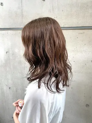 ミディアム カラー パーマ 銀座No.1髪質改善 縮毛矯正/本木のヘアスタイル