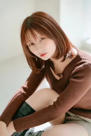 ミディアム ボブ、レイヤー、 ハイトーン、古淵のヘアスタイル