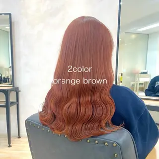 セミロング カラー ゆさこのか ダブルカラー／縮毛のヘアスタイル