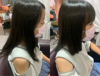 ミディアム 傷ませない縮毛矯正／ 吉岡 美江のヘアスタイル