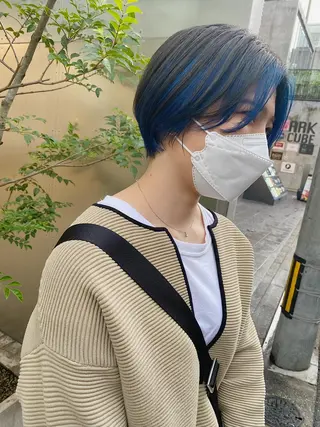 ショート カラー パーマ ヘアアレンジ メンズ キッズ ネイル マツエク・マツパ 🫧umu.🫧韓国 /レイヤー/ハッシュのヘアスタイル