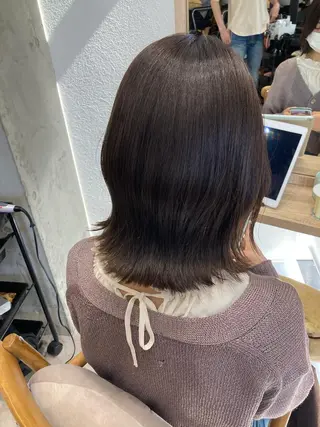 ミディアム ✨色持ちの良い艶 カラー✨蟹江真世のヘアスタイル
