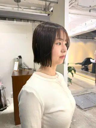 ミディアム 須藤　優真 切りっぱなしボブのヘアスタイル