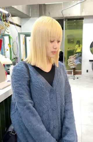 ミディアム カラー 💚ブリーチカラー 指名🥇💚ユウスケのヘアスタイル