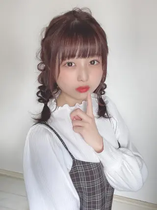 セミロング カラー ヘアアレンジ 💖透明感カラー💖 mayukoのヘアスタイル