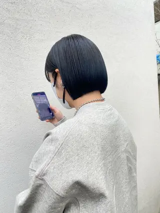 ショート カラー ボブ/ミニボブ 透明感カラーkadoのヘアスタイル
