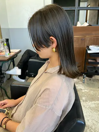 ミディアム カラー ヘアアレンジ 東 寛道のヘアスタイル
