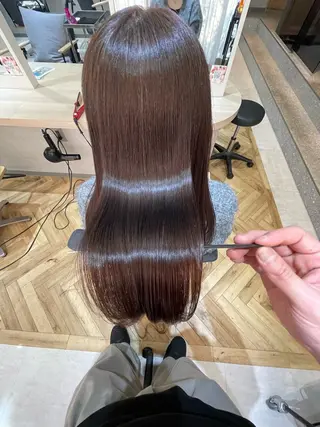 ロング カラー フェイスレイヤー/ 小顔/髪質改善　関のヘアスタイル