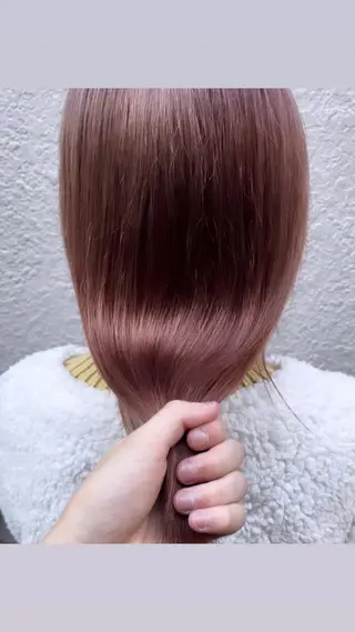 セミロング カラー 🧸赤み消し🐾 ラベンダ/ミルクティのヘアスタイル