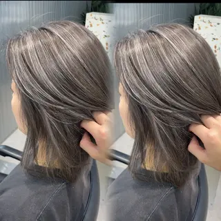 ミディアム カラー 表参道/ハイライト バレイヤージュのヘアスタイル