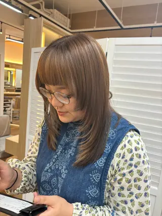 セミロング カラー 韓国ヘア sasugaのヘアスタイル