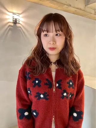 セミロング カラー 加古 遥のヘアスタイル