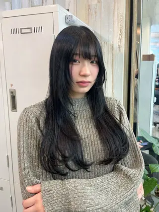 ロング 毛流れヘア×眉 ワックス/RIKUのヘアスタイル