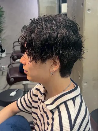 ショート パーマ メンズ パーマ/ハイトーン /吉田眞のヘアスタイル