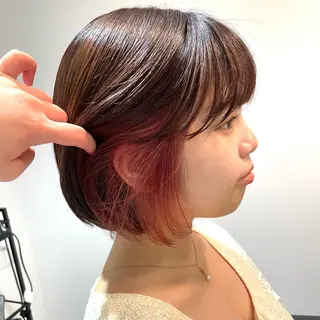 セミロング カラー ヘアアレンジ パーソナルカラー合わ せたカラー🤍なつみのヘアスタイル