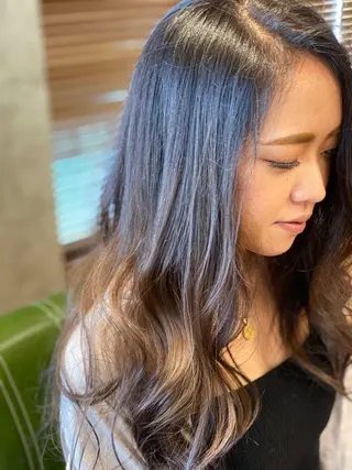 セミロング カラー 山﨑 優真のヘアスタイル