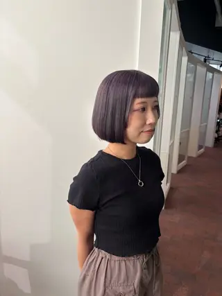 ミディアム カラー マンツーマン 縮毛矯正/マユコのヘアスタイル