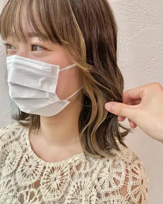 ミディアム カラー インナーカラー/レイ ヤーカット♡/マキシのヘアスタイル