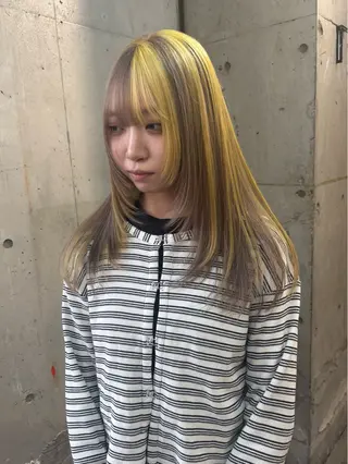 ロング カラー SHOTO ハイトー ン/ブロンドカラーのヘアスタイル