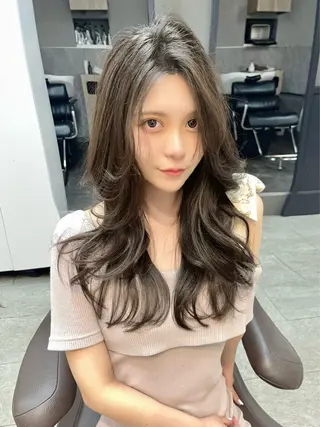 ロング 韓国風レイヤー ショート/犬塚 優介のヘアスタイル