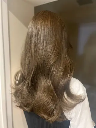 ロング カラー ブリーチなしWカラー /レイヤーカット大阪のヘアスタイル