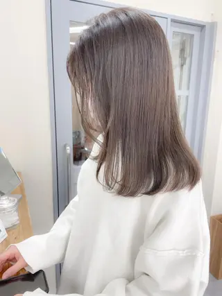 ミディアム カラー ✨ブリーチなし透明感 池袋 水野のヘアスタイル