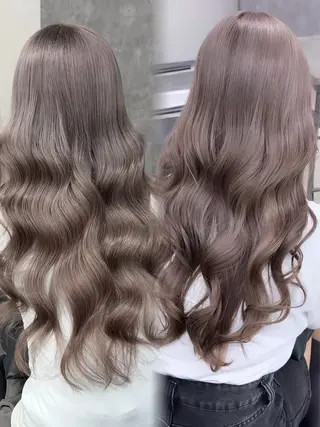 ロング カラー ミルクティー・ピンク 甘モテカラー/emaのヘアスタイル