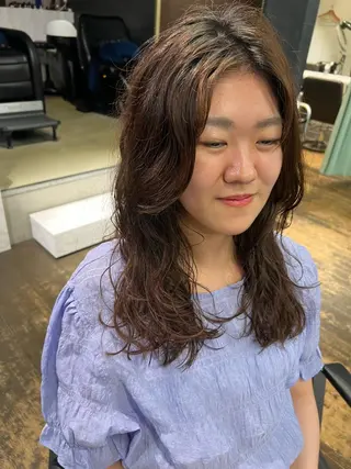 ロング パーマ 松井美樹/似合わせ ガーリー・韓国のヘアスタイル