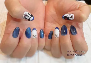 ネイル ショートネイル 森のさんぽ道のネイルデザイン