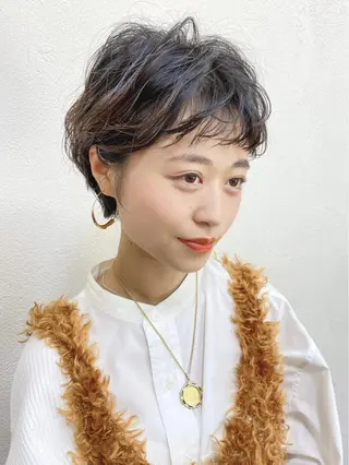 ショート パーマ 小顔ショート✁ ⁂Yukari⁂のヘアスタイル