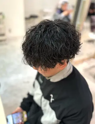 ショート パーマ メンズ men'sモテ 髪🫧ｼｵﾝのヘアスタイル