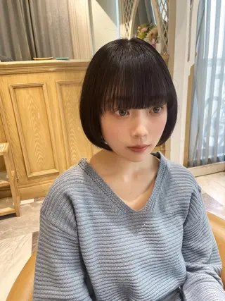 ショート カラー 木屋元一/透明感 /前髪/ショートボブのヘアスタイル