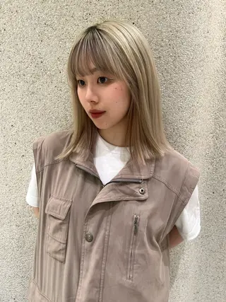 ミディアム mei 🌔 似合わせヘルシーヘアのヘアスタイル