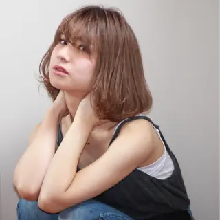 ショート カラー 薬院:今泉/上川美幸 ボブ/顔周りレイヤーのヘアスタイル