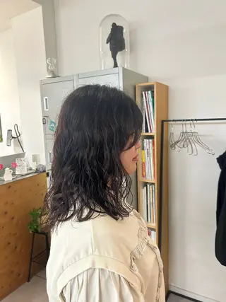 ミディアム パーマ Sugarlu 吉田 晴香のヘアスタイル