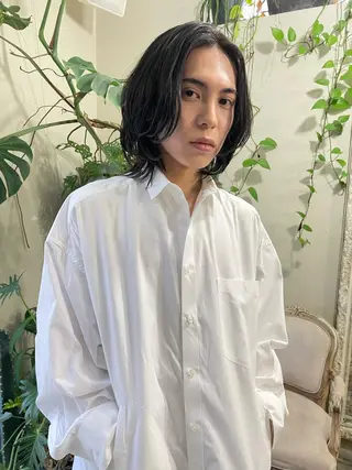 ミディアム パーマ メンズ 近藤 裕嗣のヘアスタイル