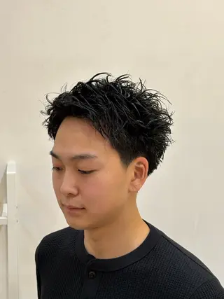 パーマ メンズ 短髪パーマ メンズ フェード✂️zionのヘアスタイル