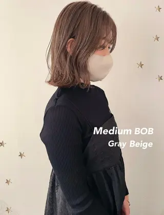 ミディアム カラー 市川 千夏のヘアスタイル