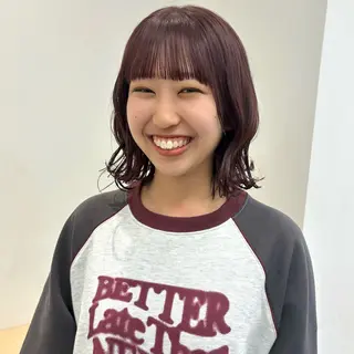 ミディアム カラー パーマ/暖色/ボブ イワタテ🇰🇷のヘアスタイル