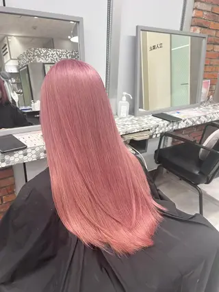 ロング カラー 赤みゼロカラー 藤並純のヘアスタイル