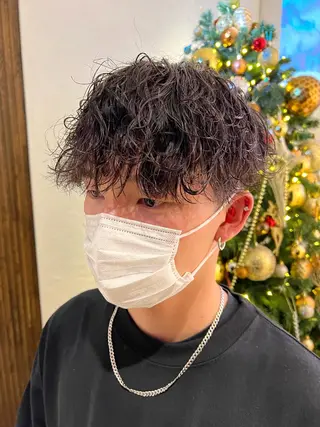 ショート パーマ メンズ 波巻きスパイラルパー マ/シャドウパーマ駿のヘアスタイル